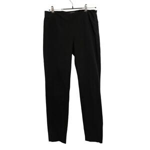 Theory‎ Slim Canvas Ankle Pants Women Size 6 Black Cotton Stretch Classic Office